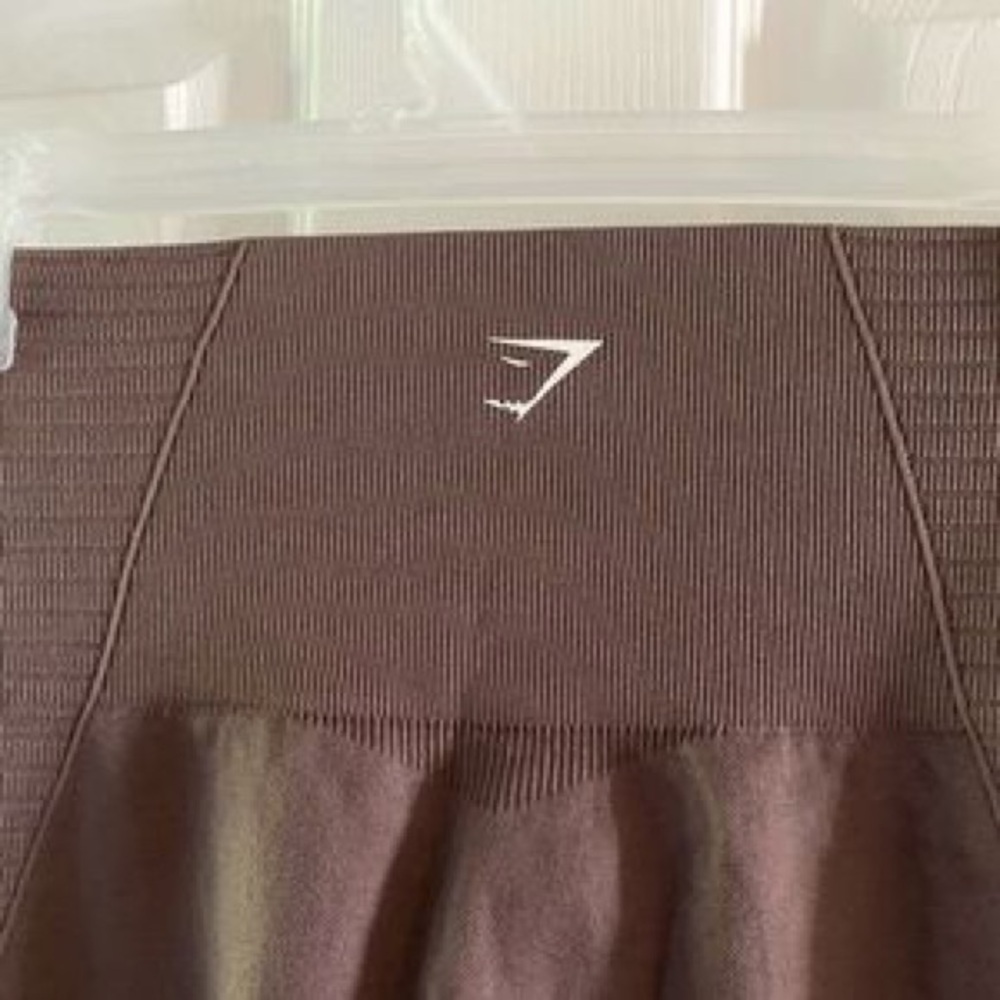 Gymshark Brown High-Waist Leggings with Lace Ankles - Picture 6 of 9